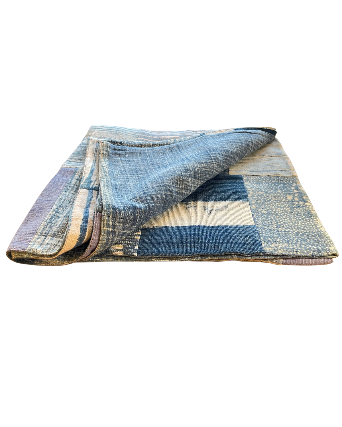 100% COTTON PATCHWORK INDIGO BLANKET