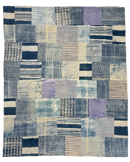 100% COTTON PATCHWORK INDIGO BLANKET