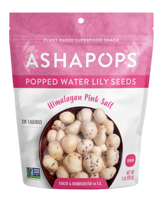 ASHAPOPS POPPED WATER LILY SEEDS - HIMALAYAN SEA SALT 1oz