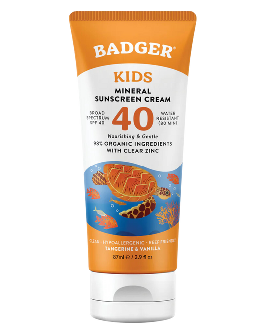 BADGER - KIDS MINERAL SUNSCREEN CREAM - SPF 40 - 2.9 fl oz