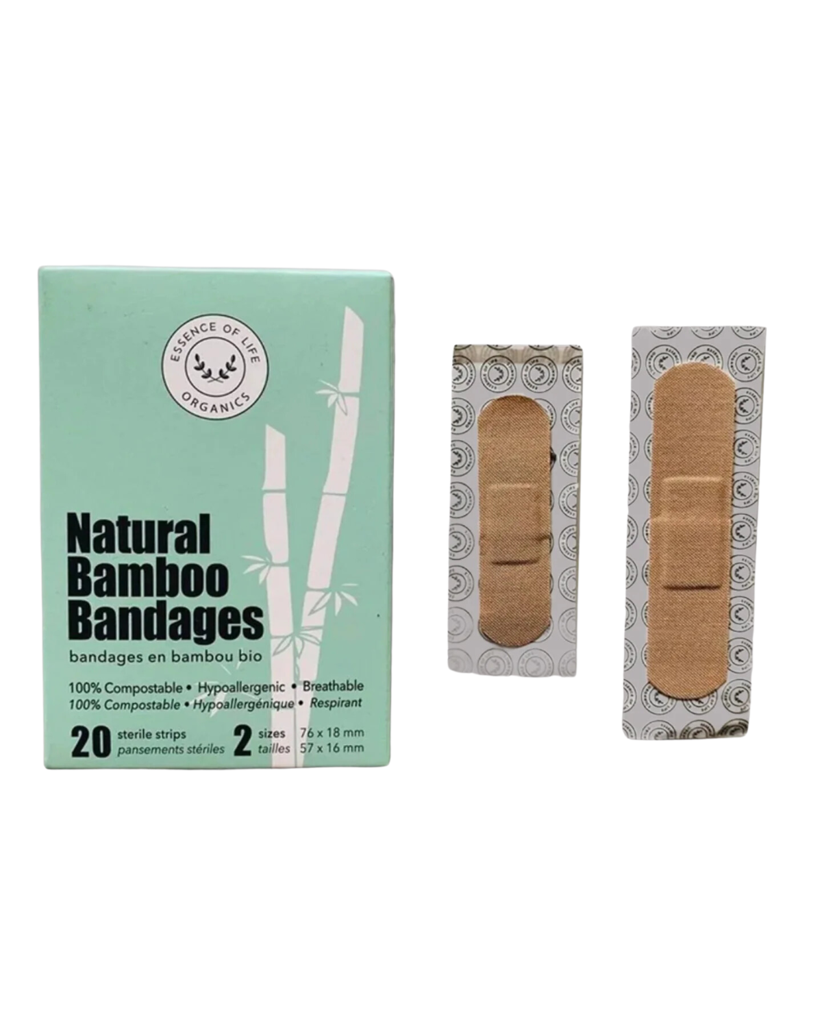 BAMBOO BANDAGES 100% BIODEGRADABLE - 20CT