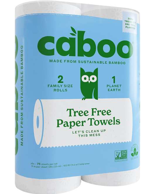 CABOO BAMBOO TREE-FREE PAPER TOWEL ROLLS - 2 PACK