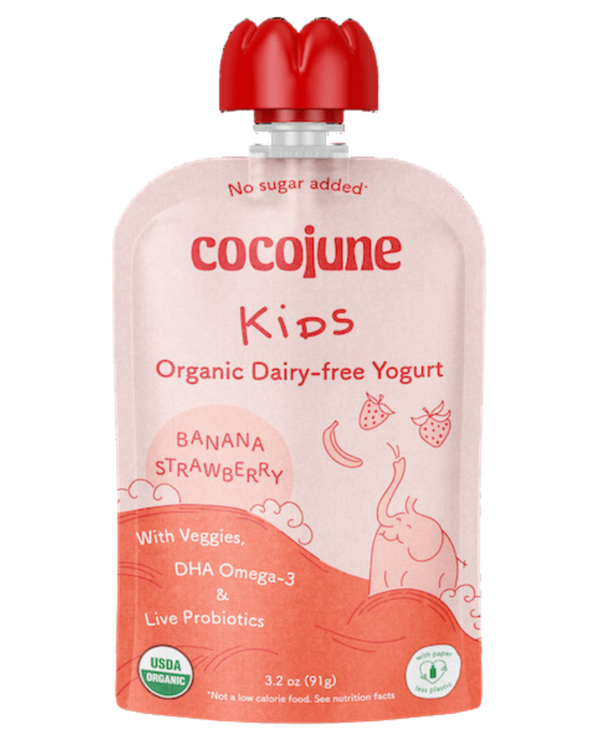 COCOJUNE BANANA STRAWBERRY YOGURT POUCH - INDIVIDUAL