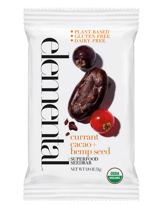 ELEMENTAL SUPERFOOD SEED BAR - CURRANT CACAO & HEMP SEED - 1.8oz