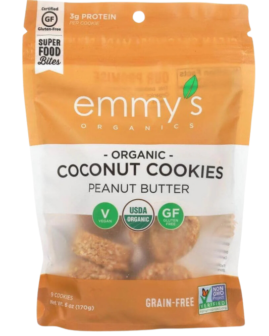 EMMYS ORGANIC COCONUT COOKIES - PEANUT BUTTER - 6oz