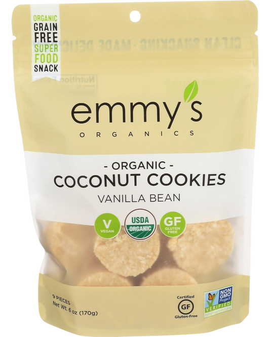 EMMYS ORGANIC COCONUT COOKIES - VANILLA - 6oz