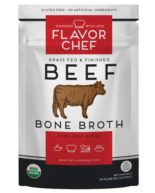 FLAVOR CHEF GRASS FED AND FINISHED BEEF BONE BROTH - SINGLE