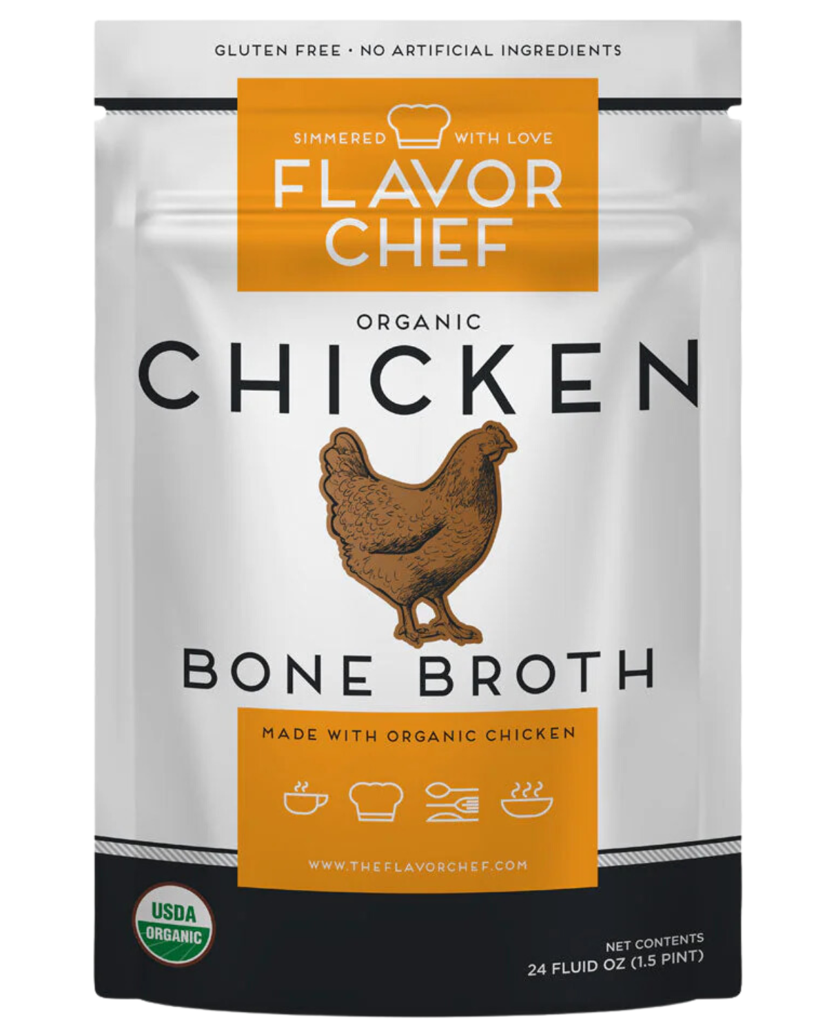 FLAVOR CHEF ORGANIC CHICKEN BONE BROTH - SINGLE