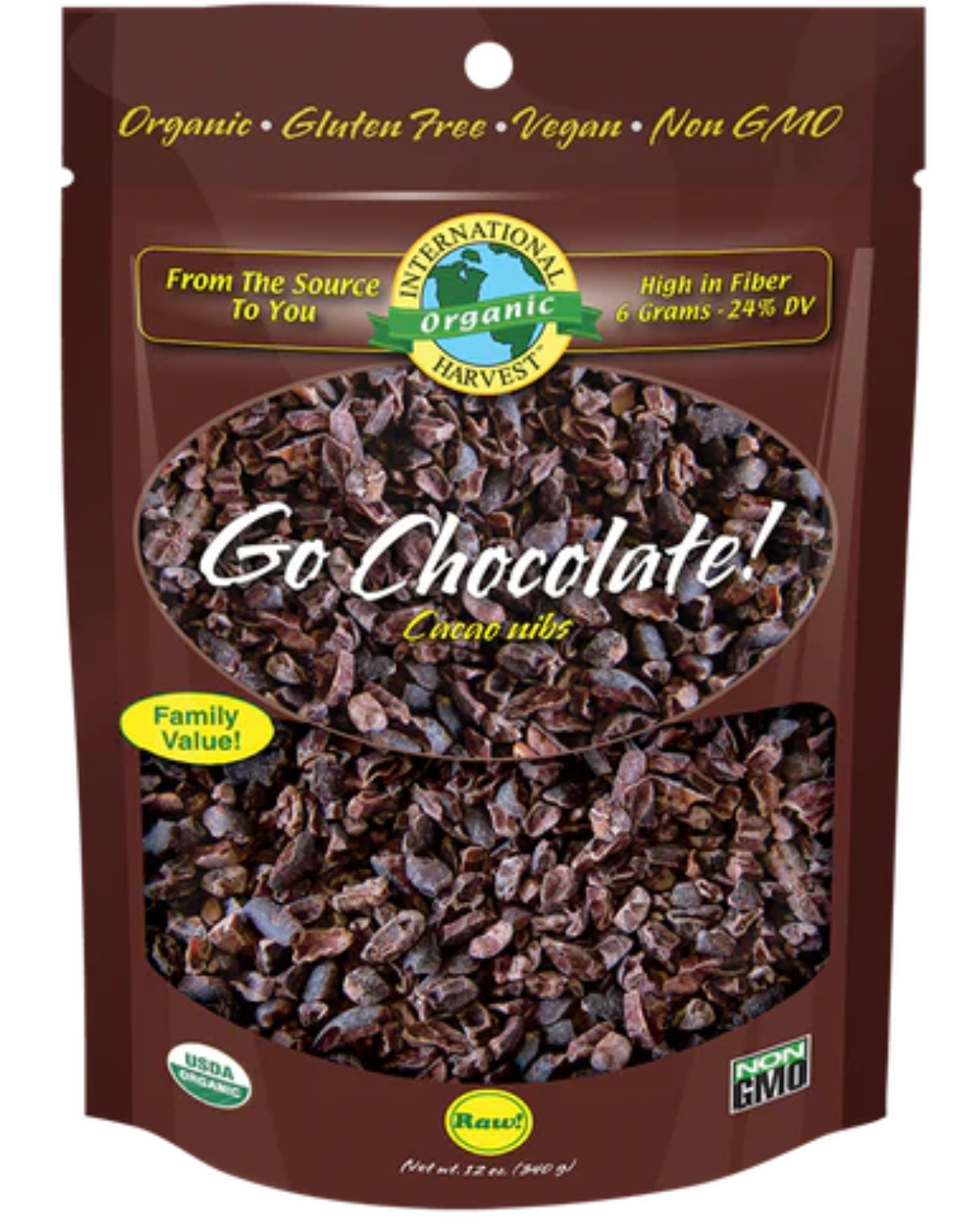 GO CHOCOLATE CACAO NIBS - 12oz