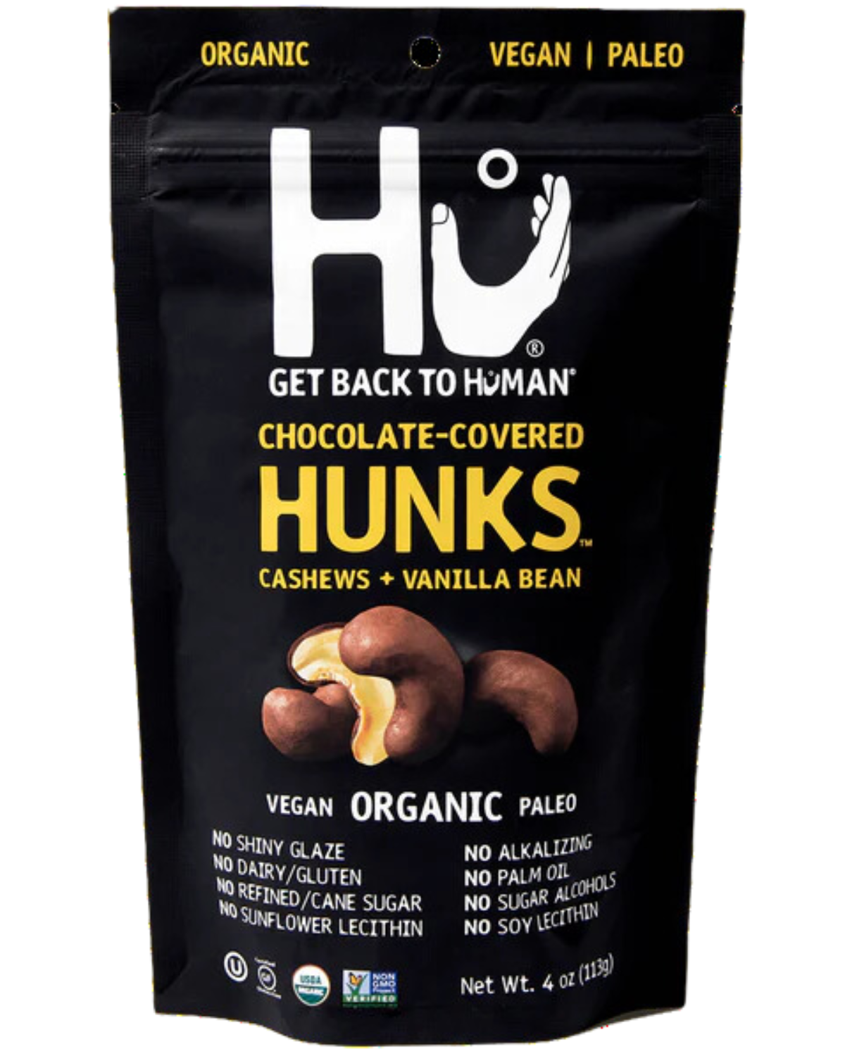 HU CHOCOLATE COVERED HUNKS - CASHEWS + VANILLA - 4oz