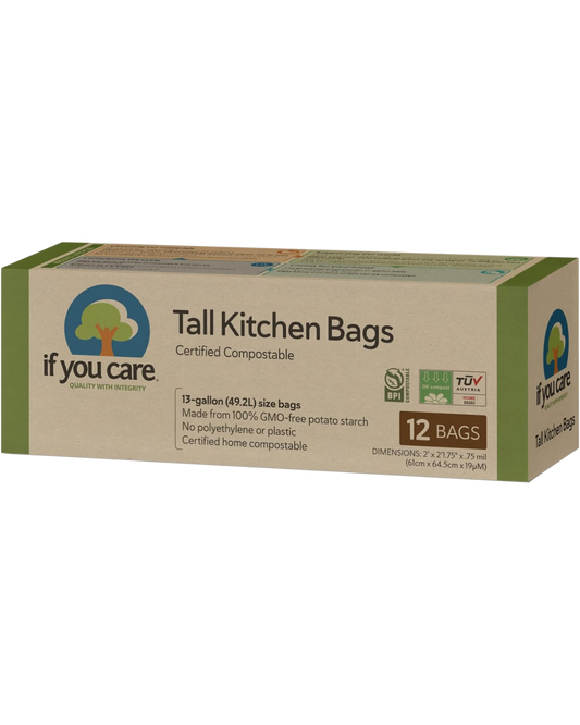 IF YOU CARE TALL KITCHEN TRASH BAGS - 13 GALLON - 12 COUNT