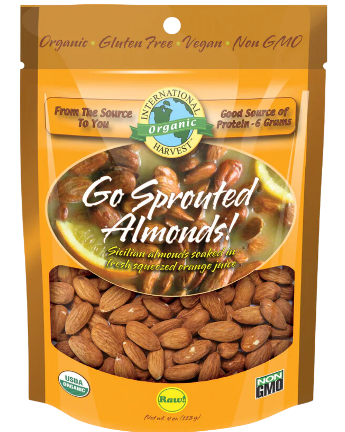 INTERNATIONAL HARVEST GO SPROUTED ALMONDS - 11oz