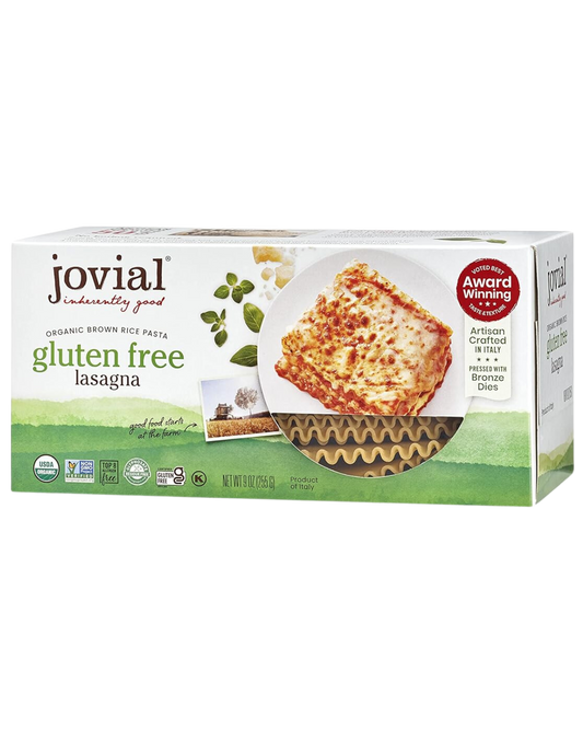 JOVIAL ORGANIC GLUTEN FREE BROWN RICE LASAGNA PASTA SHEETS - 9oz