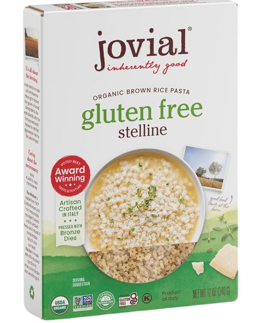 JOVIAL ORGANIC GLUTEN FREE BROWN RICE STELLENE PASTA - 12oz