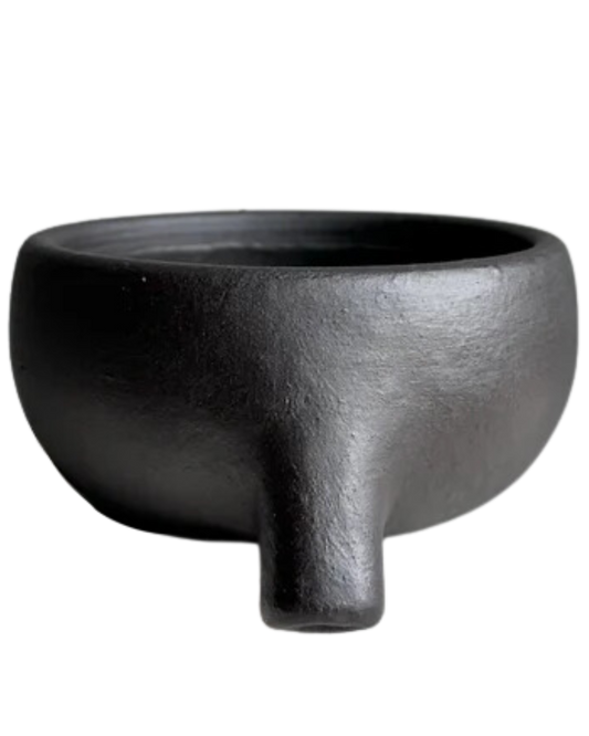 KIM HAU CERAMIC SOAP DISH W/ DRAIN FOR SINK EDGE - MATTE BLACK