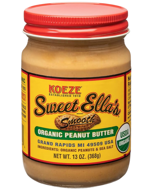 KOEZE SWEET ELLA'S SMOOTH ORGANIC PEANUT BUTTER