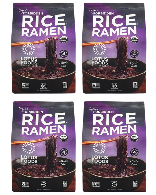 LOTUS FOODS ORGANIC FORBIDDEN RICE RAMEN - 4 PACK - 10oz