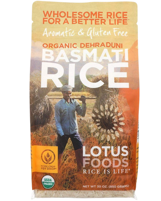 LOTUS FOODS WHITE BASMATI RICE - ORGANIC - 30oz