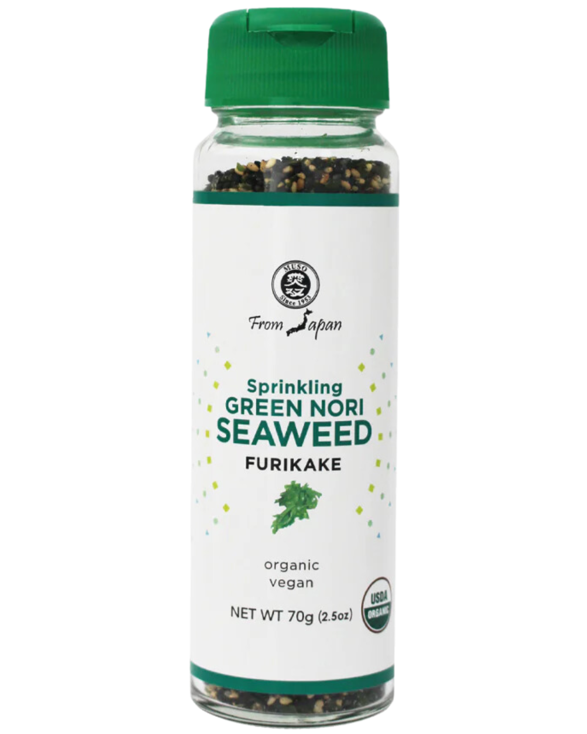 MUSO ORGANIC SPRINKLING FURIKAKE GREEN NORI SEASONING - 2.5oz