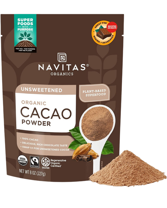 NAVITAS ORGANIC UNSWEETENED CACAO POWDER - 8oz