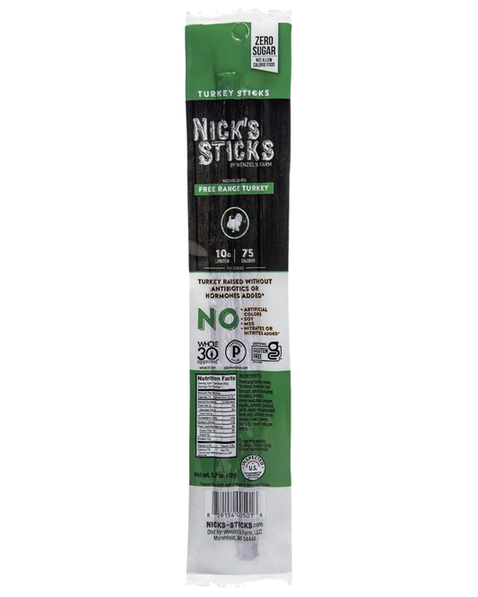 NICK'S STICKS FREE RANGE TURKEY JERKY - 1.7oz