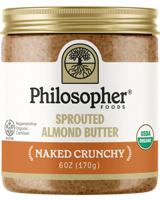 PHILOSOPHERS FOOD - SPROUTED ALMOND BUTTER NAKED CRUNCHY - 16 OZ