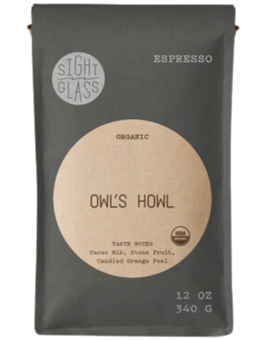 SIGHTGLASS COFFEE, OWL HOWL ORGANIC ESPRESSO WHOLE BEAN