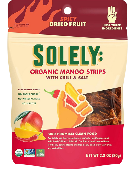 SOLELY ORGANIC MANGO STRIPS W/ CHILI & SALT - 2.8oz