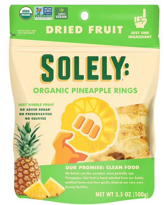 SOLELY ORGANIC PINEAPPLE RINGS - 3.5oz