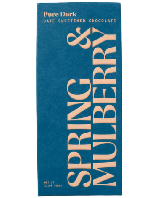 SPRING & MULBERRY PURE DARK DATE SWEETENED CHOCOLATE BAR