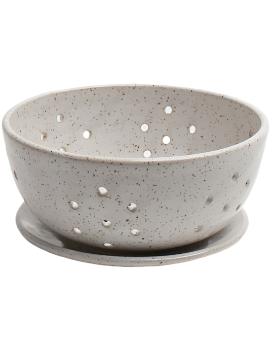 STONEWARE BERRY BOWL - WHITE - LARGE