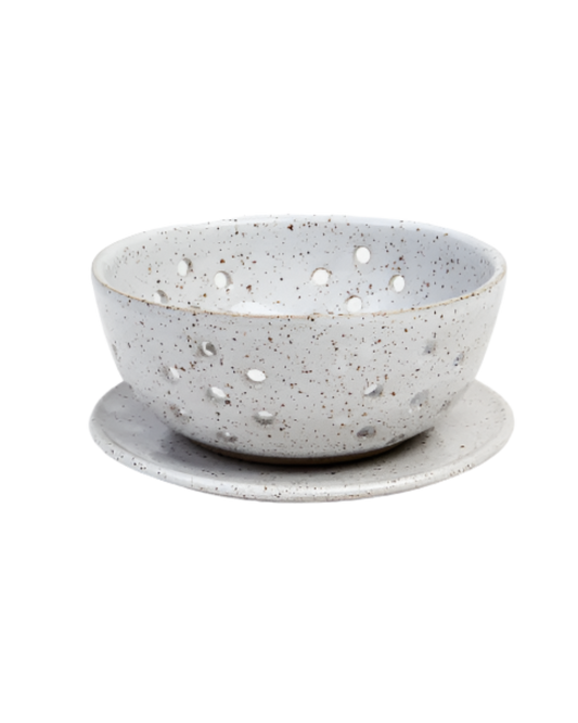 STONEWARE BERRY BOWL - WHITE - SMALL