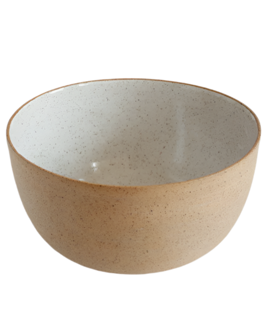 STONEWARE SALAD SERVING BOWL - NUDE WHITE