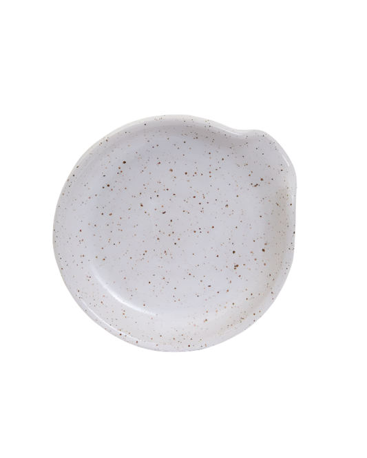 STONEWARE SPOON REST - WHITE