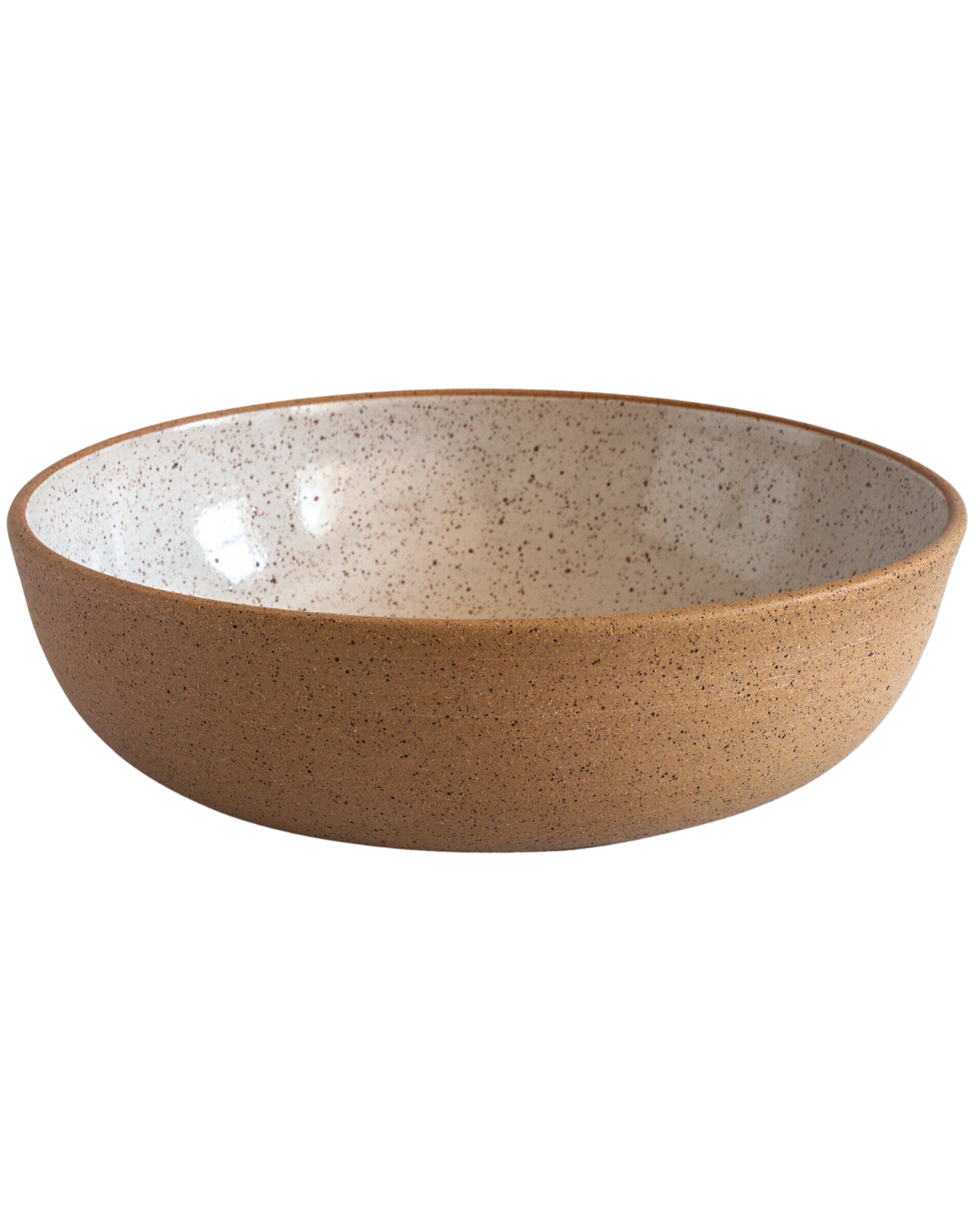 STONEWARE LOW SERVING BOWL - NUDE WHITE