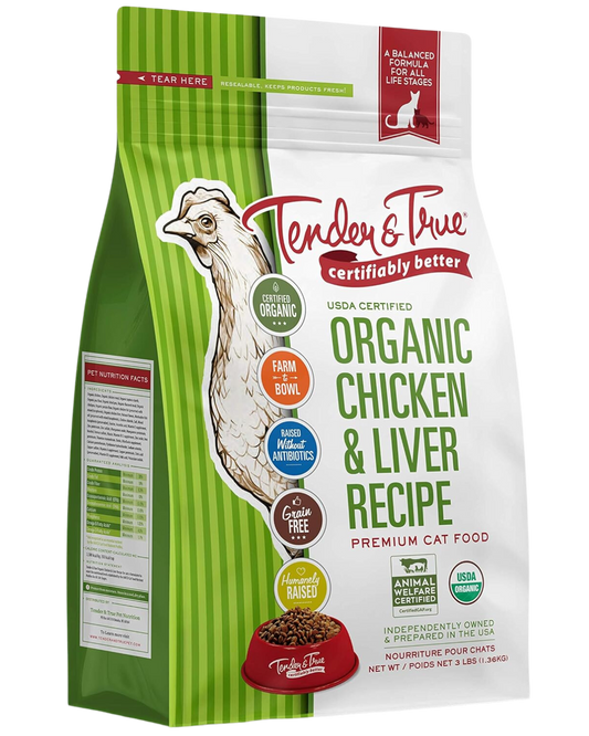 TENDER & TRUE ORGANIC CHICKEN & LIVER DRY CAT FOOD