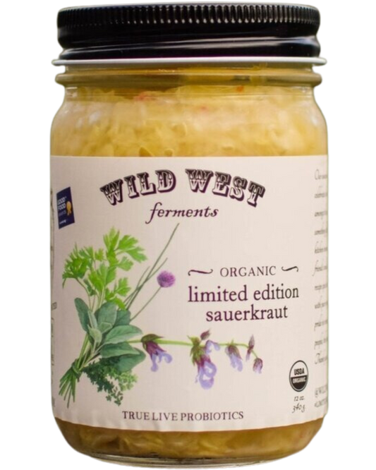 WILD WEST FERMENTS SAUERKRAUT - SEASONAL - LIMITED EDITION - GREEN GARLIC