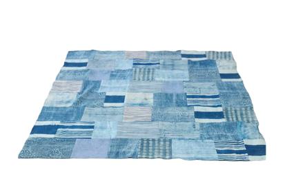 100% COTTON PATCHWORK INDIGO BLANKET